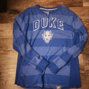 Nike Duke Long Sleeve Henley Tee Size XL College Vault Blue Devils
